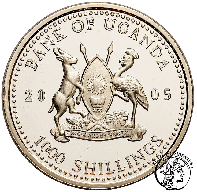 Uganda 1000 Szylingów 2005 Jan Paweł II 6 stL/L-