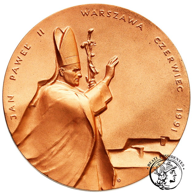 Polska medal Jan Paweł II 1991 brąz st. 1-