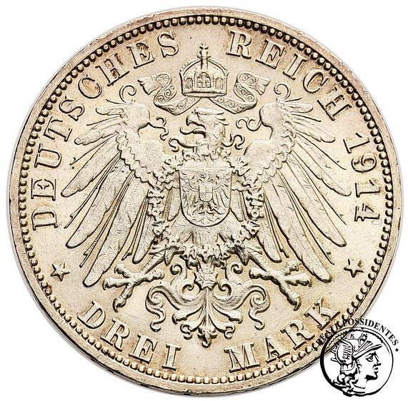 Niemcy Wilhelm II 3 Marki 1914 F st.2/2+
