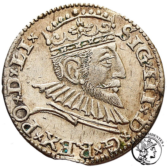 Zygmunt III Waza trojak ryski 1592 st. 3+