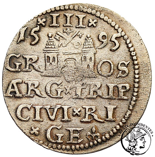 Zygmunt III Waza trojak ryski 1595 st. 3