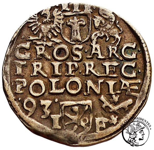 Zygmunt III Waza trojak koronny 1593 Poznań st.3+