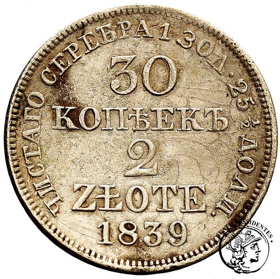XIX w. 2 złote 1839 MW Mikołaj I st. 5