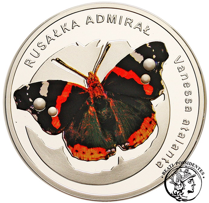 Fauna Polska Motyl - Admirał Rusałka Ag 925 st.L