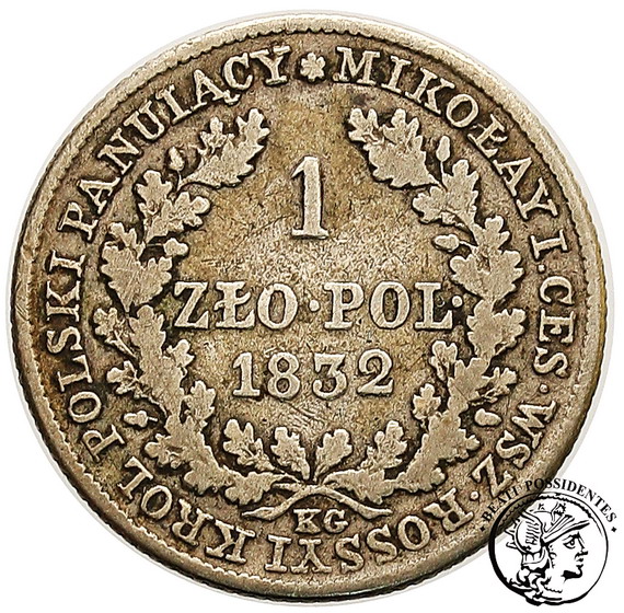 XIX w. 1 złoty 1832 KG Mikołaj I st. 4