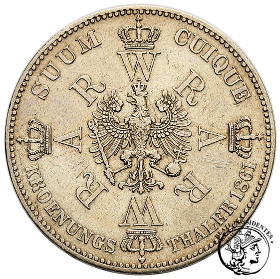 Niemcy Prusy talar koronacyjny 1861 st. 3-