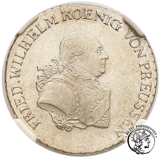 Niemcy Prusy 1/3 Talara 1796 E Królewiec NGC AU50