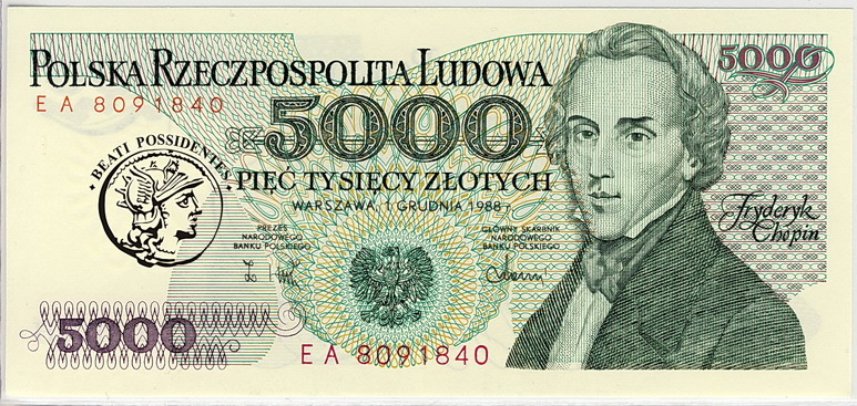 5000 złotych 1988 seria EA st. 1
