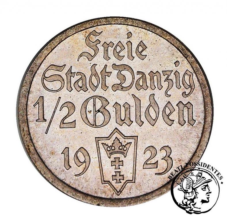 WMG 1/2 Guldena 1923 lustrzanka PCGS PR 66