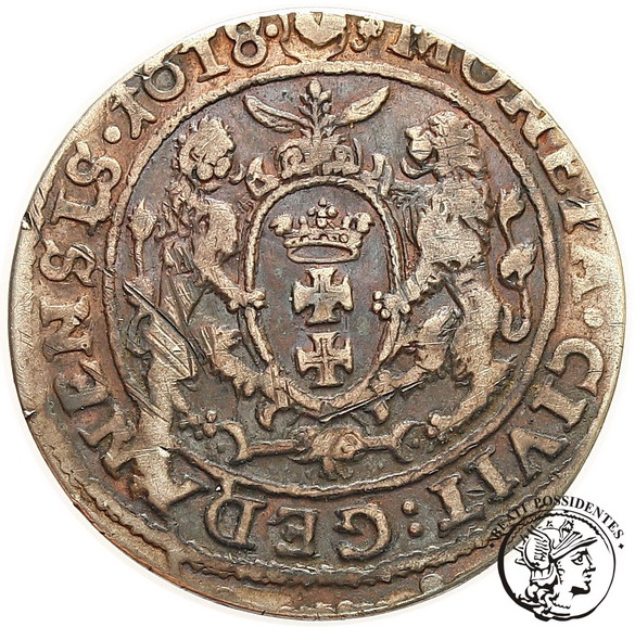 Zygmunt III Waza ort gdański 1618 st. 3-