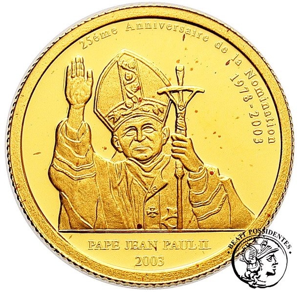 Kongo 20 Franków 2003 Jan Paweł II st. L