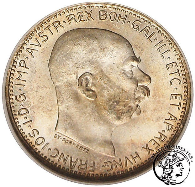 Austria 1 korona 1914 Franciszek Józef I NGC MS64
