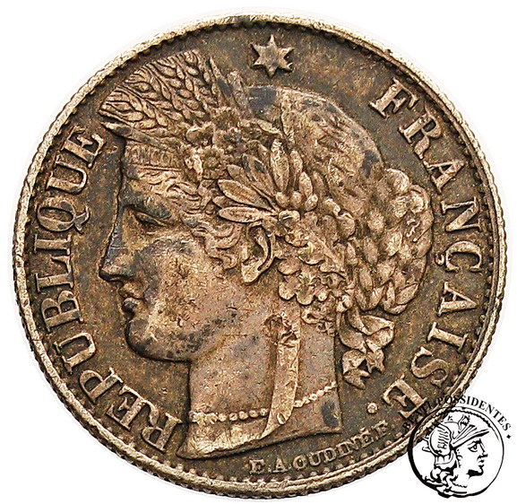 Francja 50 centów 1887 st.3+