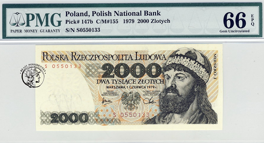 Polska 2000 złotych 1979 seria S PMG 66