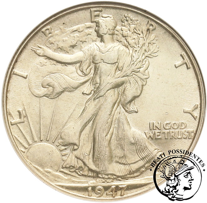 USA 1/2 dolara 1947 D Denver GCN MS 60
