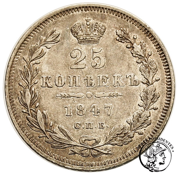 Rosja 25 kopiejek 1847 PA Mikołaj I st. 2-