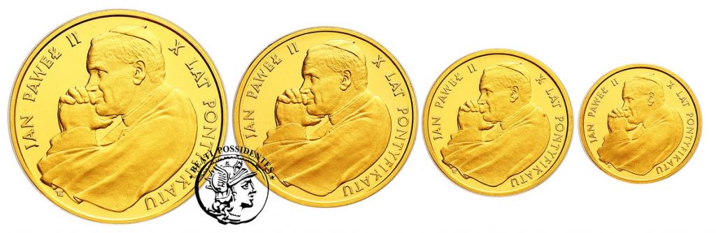 Set Papieski 1988 X-lat Pontyfikatu złoto st. L
