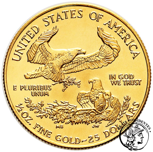 USA 25 $ Dolarów 1997 1/2 oz Au st.1