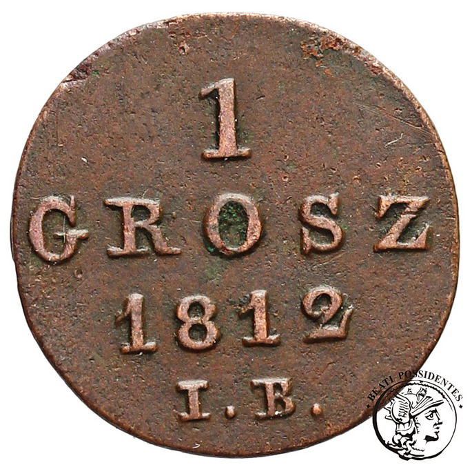 Księstwo Warszawskie 1 grosz 1812 st. 3+