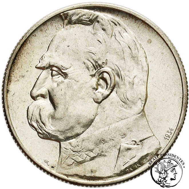 II RP 5 złotych 1934 S Piłsudski st. 2/2+