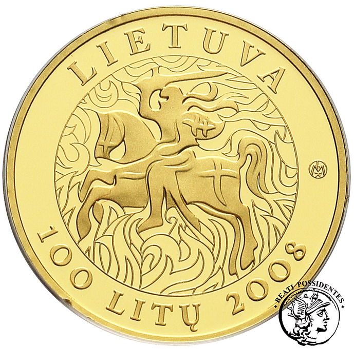 Litwa 100 Litów 2008 złoto st. L