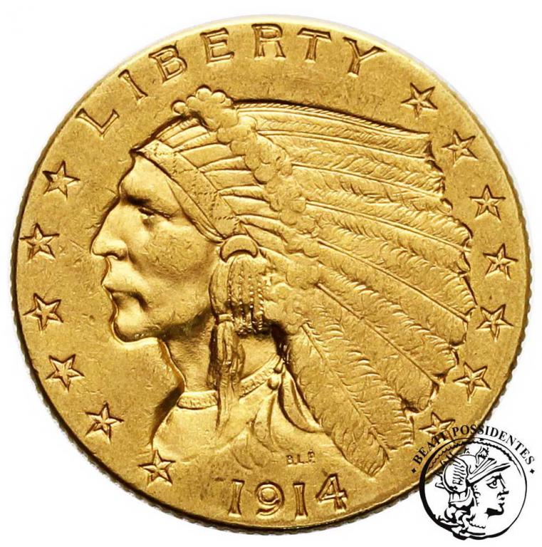 USA 2 1/2 $ dolara 1914 st. 3+