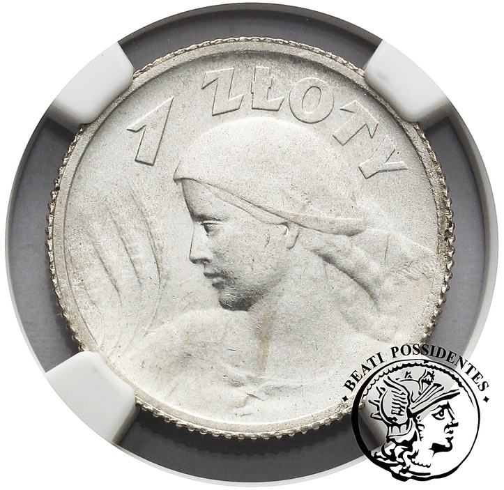 1 złoty 1924 NGC UNC DETAILES