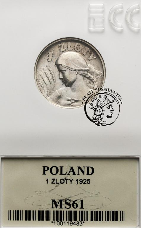 II RP 1 złoty 1925 GCN MS 61