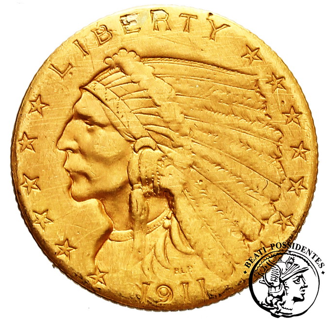 USA 2 1/2 $ dolara 1911 Philadelphia st. 3-/4