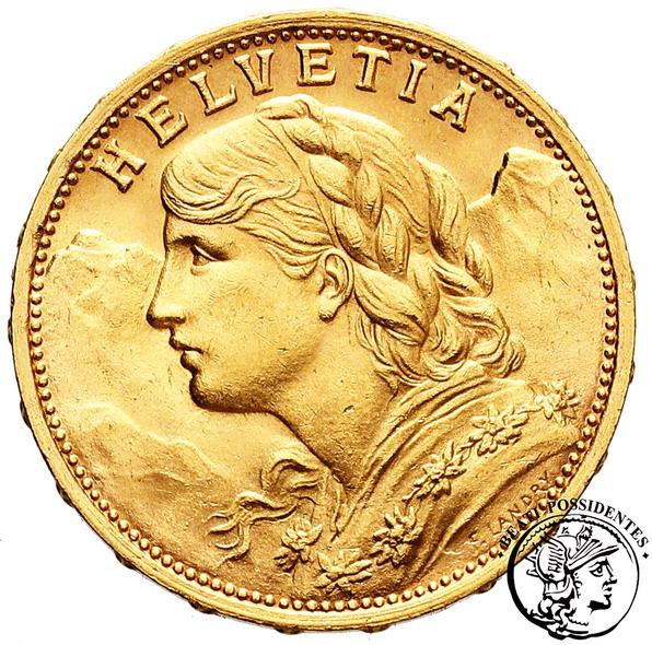 Szwajcaria 20 franków 1927 Vreneli st. 2+