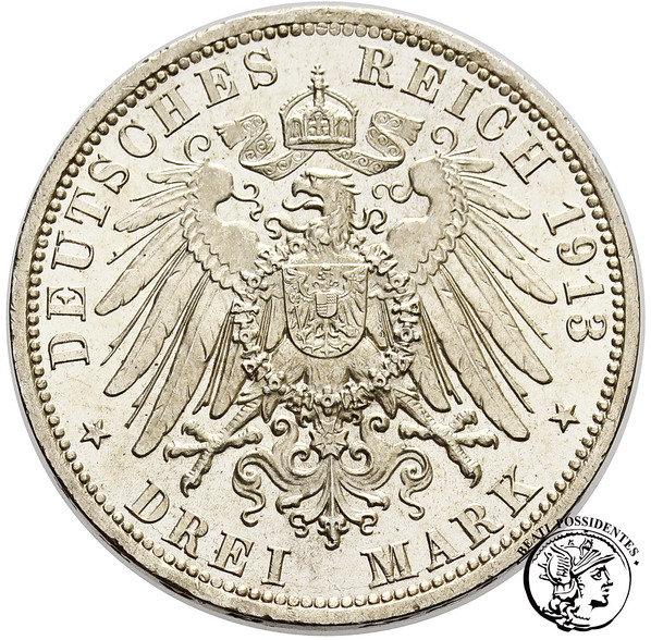 Niemcy Prusy 3 Marki 1913 A st. 3
