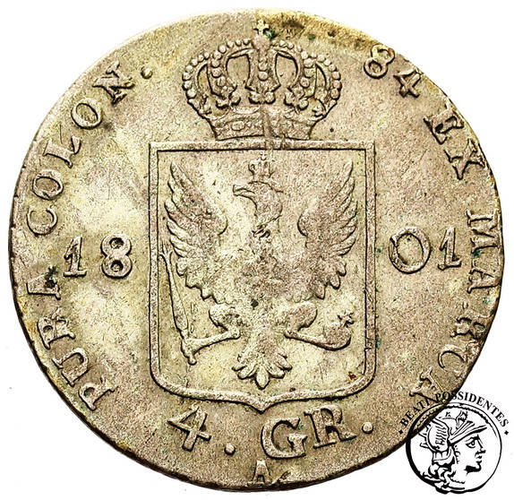 Niemcy Prusy 4 grosze 1801 A Berlin st. 3+