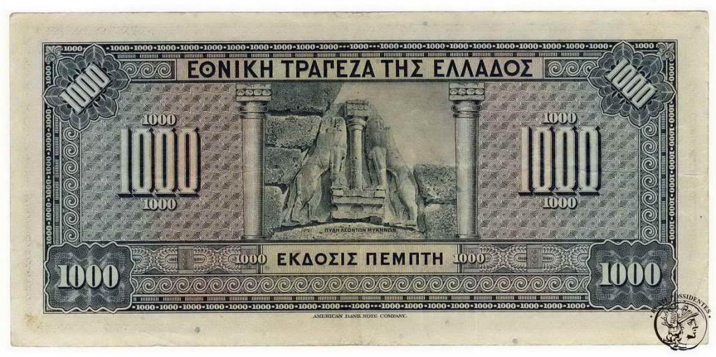 Grecja 1000 Drachm 1926 st. 3