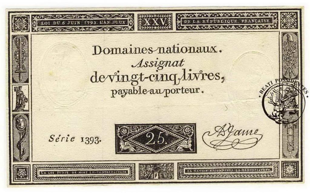 Francja asygnata 25 liwrów (1793) st. 3