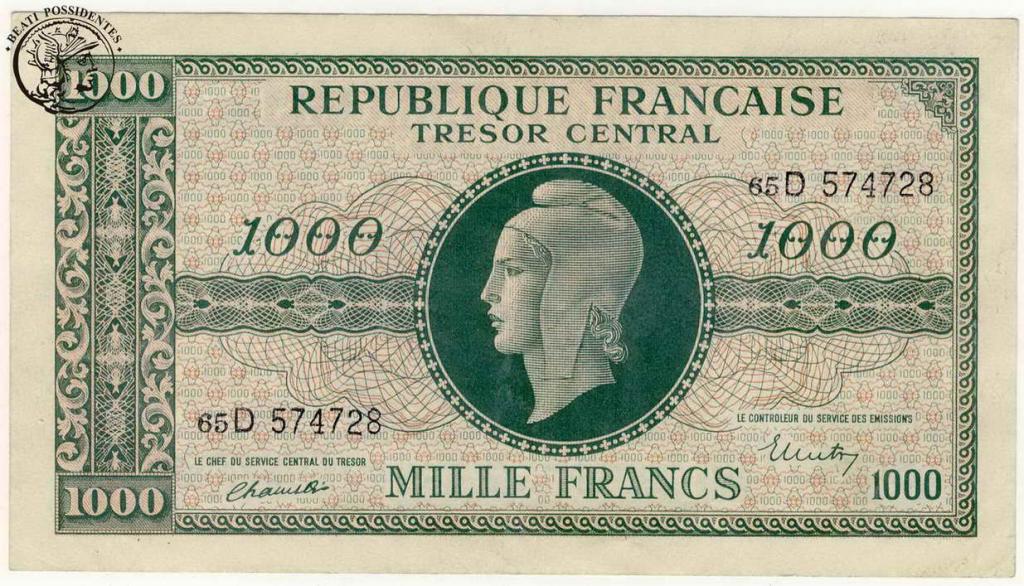 Francja 1000 Franków ND (1944) st. 3