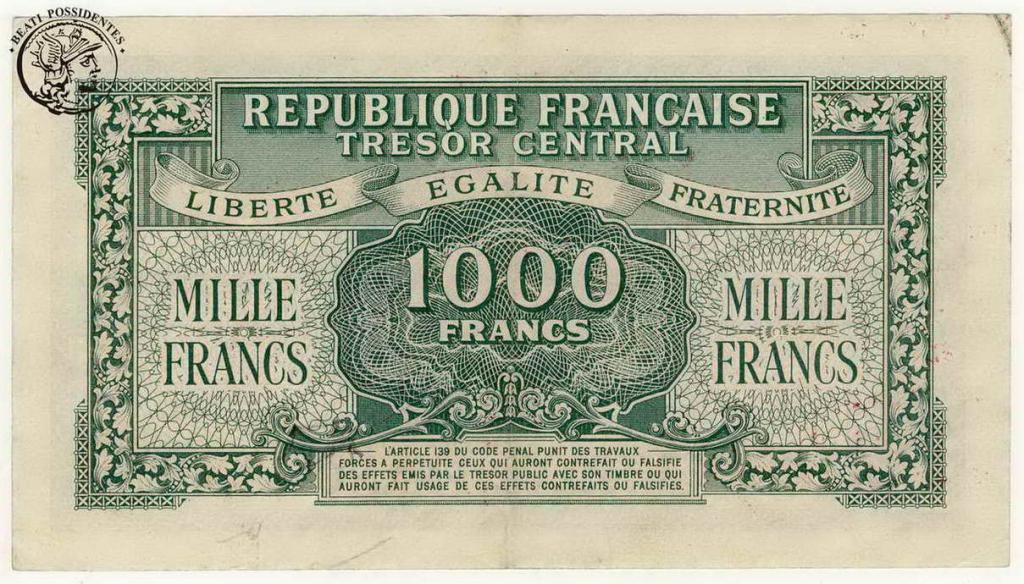 Francja 1000 Franków ND (1944) st. 3