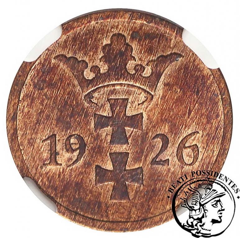 Wolne Miasto Gdańsk 2 fenigi 1926 NGC MS 62 RB