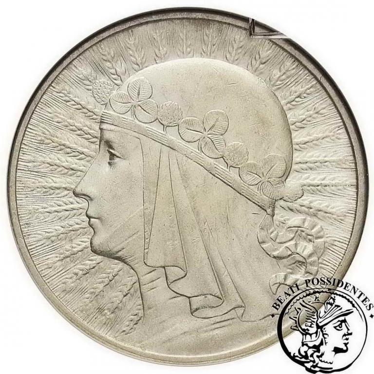 II RP 10 zł 1932 głowa kobiety GCN AU 53