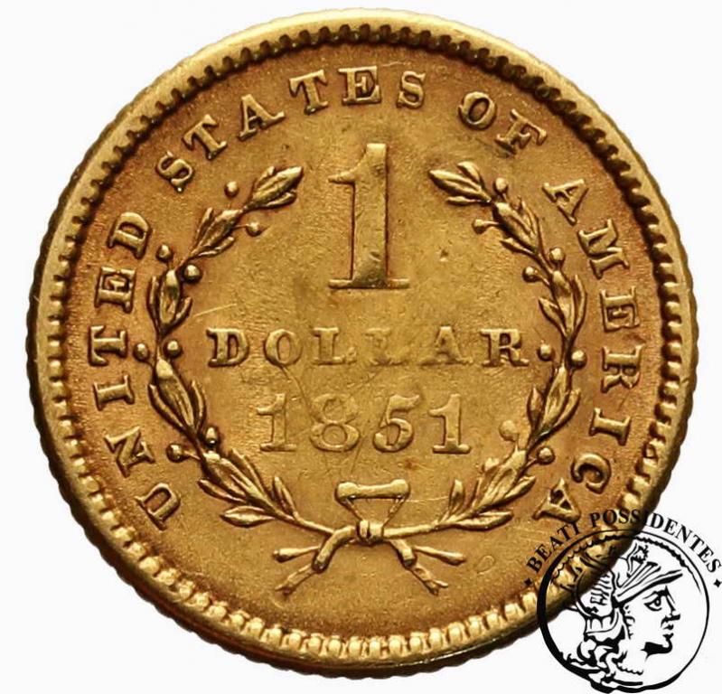 USA 1 $ Dolar 1851 Philadelphia st. 3+