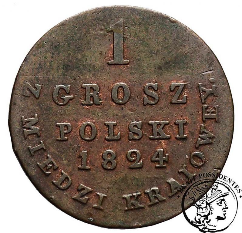1 grosz 1824 Z MIEDZI KRAIOWEY st.3+