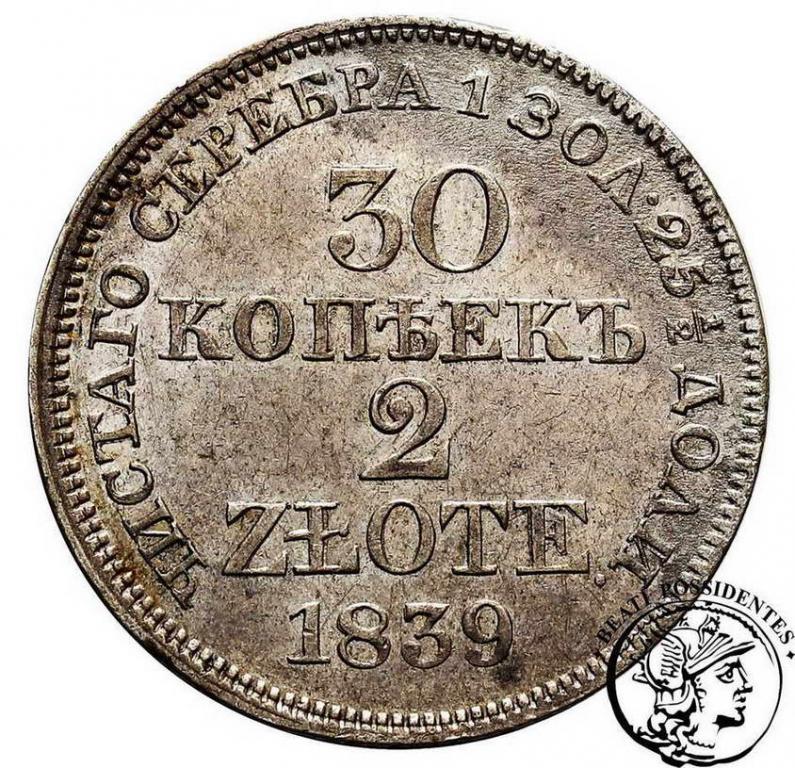 2 złote 1839 MW Mikołaj I st.2