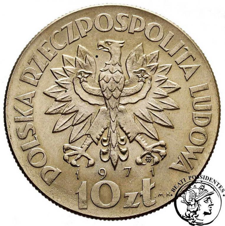 PRL PRÓBA CuNi 10 złotych 1971 FAO st. 1-
