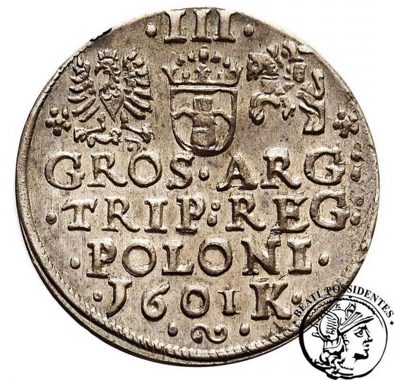 Zygmunt III Waza trojak kor 1601 K Kraków st. 2-