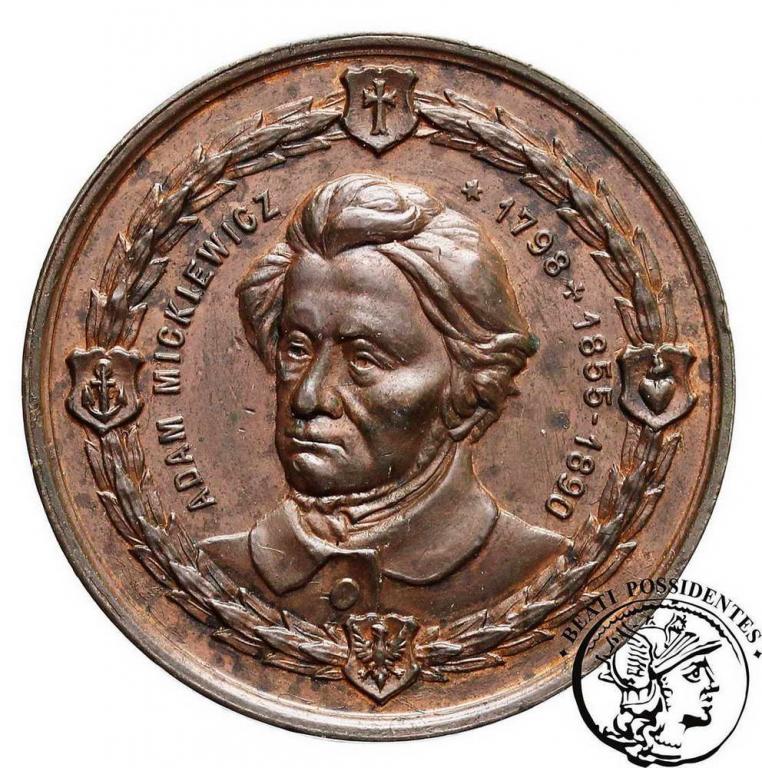 Kraków 1890 medal Mickiewicz brąz st.2-