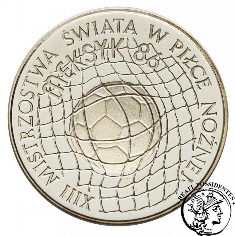 500 złotych 1986 Meksyk - piłka PCG PR 70
