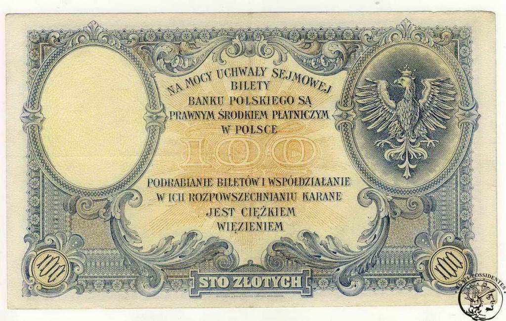 Polska 100 zł 1919 lot 3 różne serie st. 3/3+
