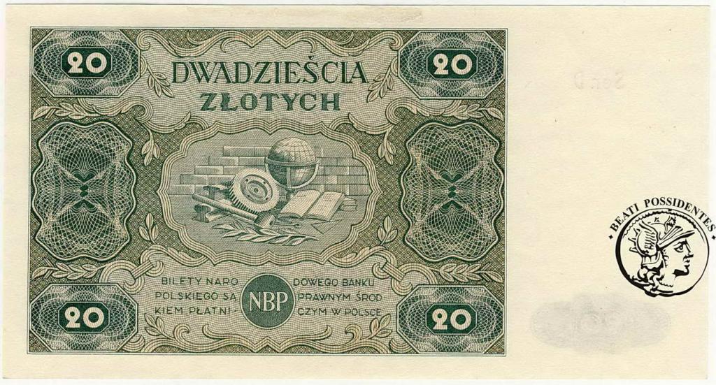 Polska 20 złotych 1947 st. 1/1-