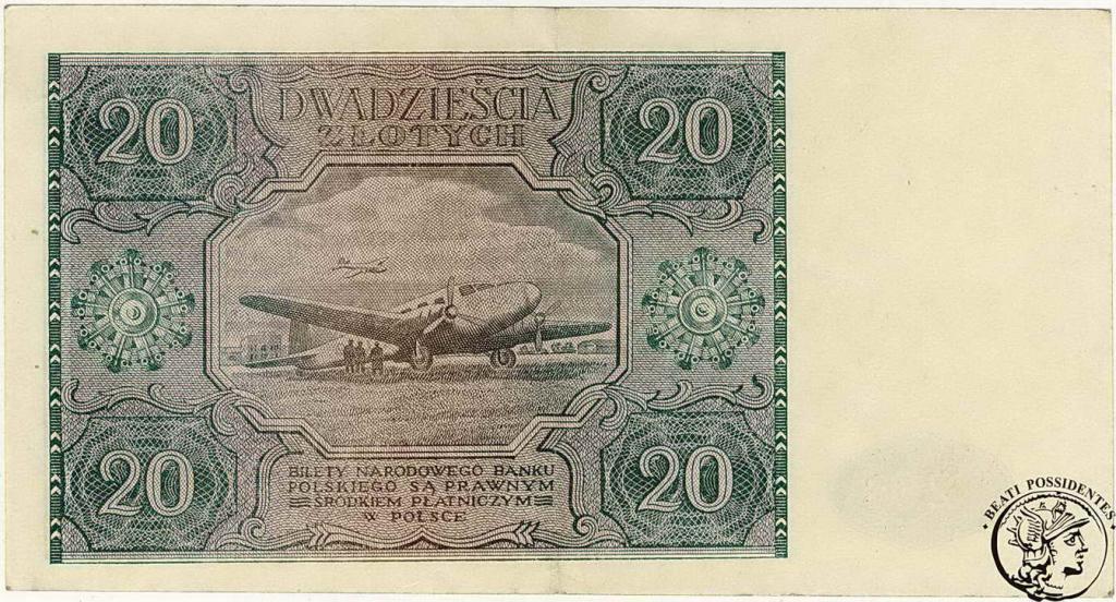 Polska 20 złotych 1946 seria B st. 2-