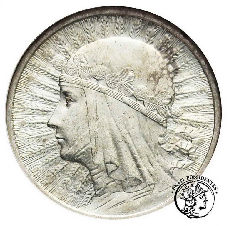 II RP 2 złote 1933 głowa kobiety GCN MS 63