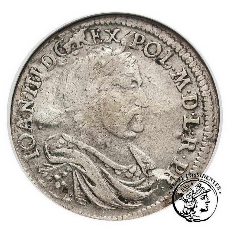 Jan III Sobieski ort koronny 1677 GCN VF 20